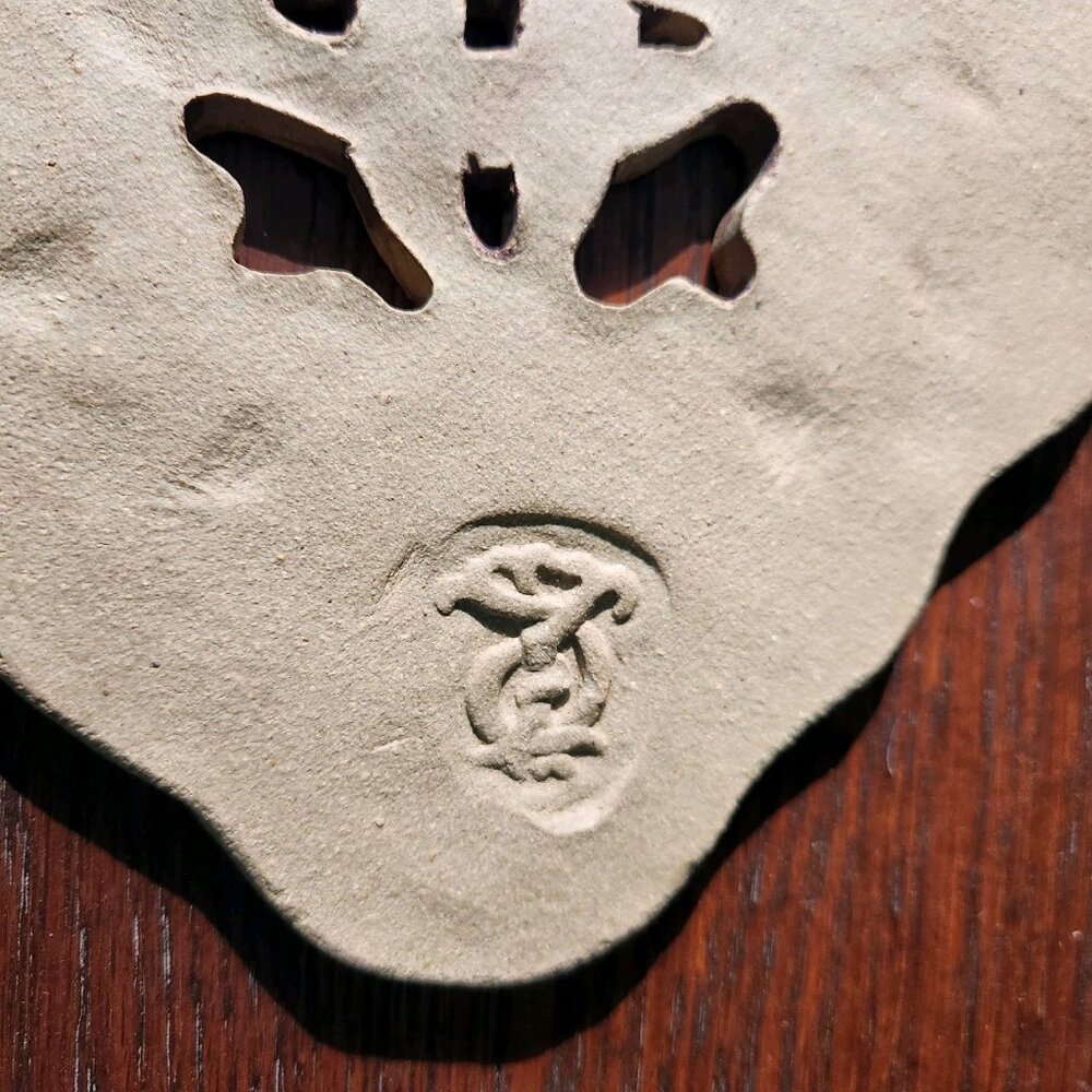 Daniel Conan Young Sacred Grove Celtic Knot 4 Seasons Tile Art Pottery Signed - Picture 3 of 4